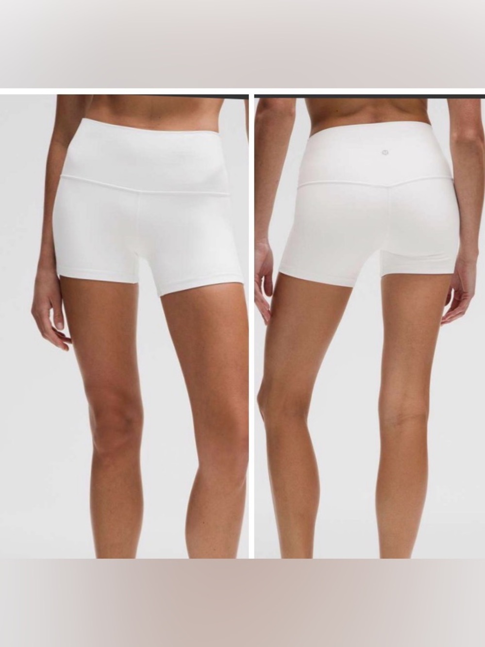 Lululemon Align High-Rise Short 4" White Womens 14 Soft Nulu Stretch Gym Yoga